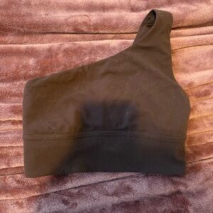 One-Shoulder Black sports bra